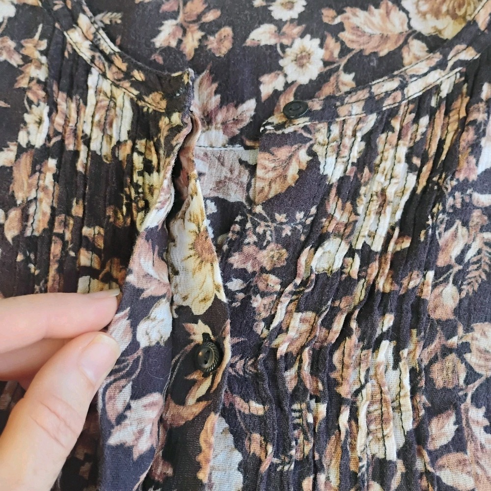 Denim & Supply Ralph Lauren‎ Floral Top Brown Size XS Flutter Flowy Cottage Boho - Picture 6 of 10